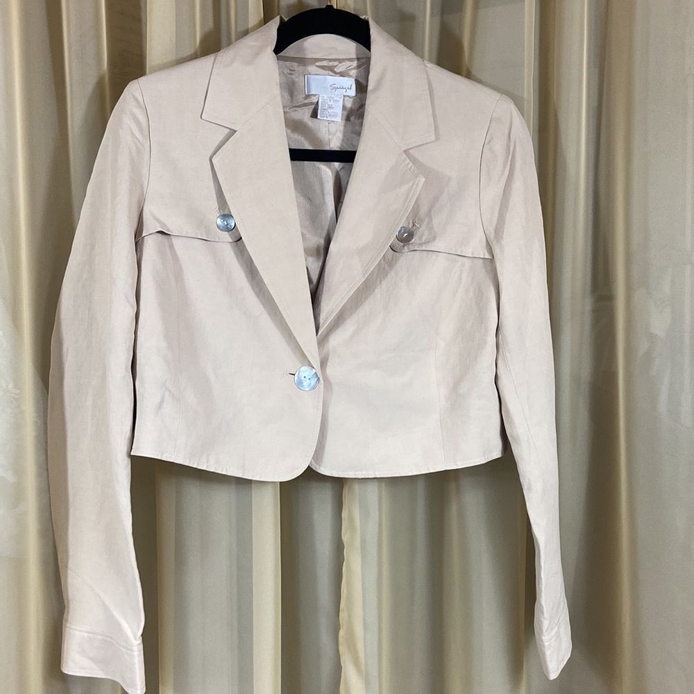 Spiegel Women Jacket Blazer Cream Size 8
